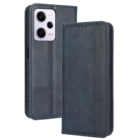 Funda de Cuero Cartera con Soporte Carcasa BY4 para Xiaomi Redmi Note 12 Explorer Azul