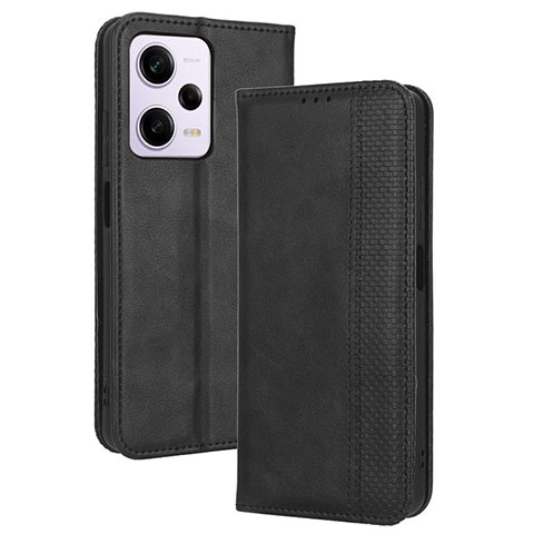 Funda de Cuero Cartera con Soporte Carcasa BY4 para Xiaomi Redmi Note 12 Explorer Negro