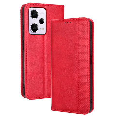 Funda de Cuero Cartera con Soporte Carcasa BY4 para Xiaomi Redmi Note 12 Explorer Rojo