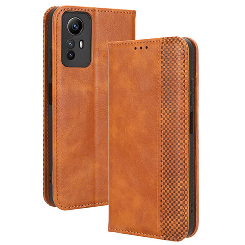 Funda de Cuero Cartera con Soporte Carcasa BY4 para Xiaomi Redmi Note 12S Marron