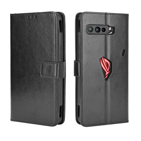 Funda de Cuero Cartera con Soporte Carcasa BY5 para Asus ROG Phone 3 Strix ZS661KS Negro