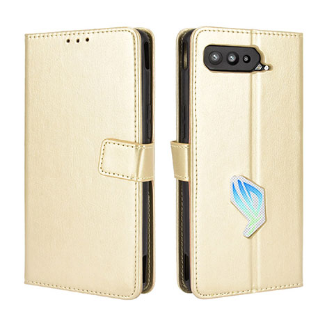 Funda de Cuero Cartera con Soporte Carcasa BY5 para Asus ROG Phone 5 Pro Oro