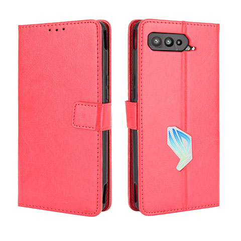 Funda de Cuero Cartera con Soporte Carcasa BY5 para Asus ROG Phone 5 Ultimate Rojo