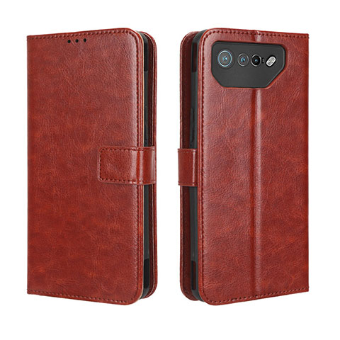 Funda de Cuero Cartera con Soporte Carcasa BY5 para Asus ROG Phone 7 Pro Marron