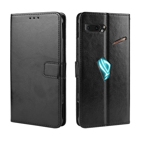 Funda de Cuero Cartera con Soporte Carcasa BY5 para Asus ROG Phone II ZS660KL Negro