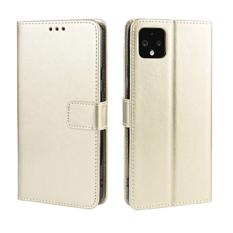 Funda de Cuero Cartera con Soporte Carcasa BY5 para Google Pixel 4 Oro