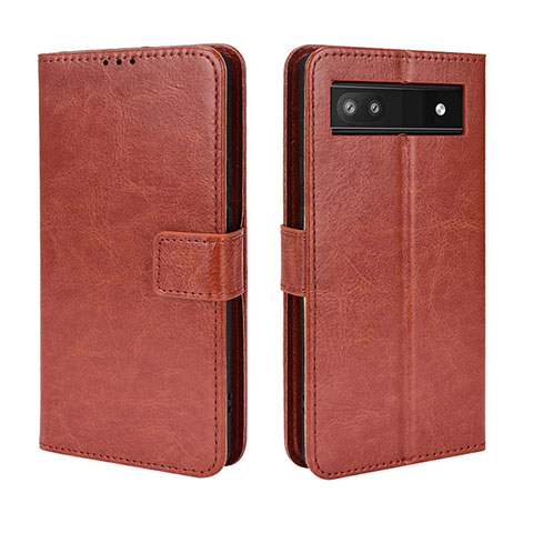 Funda de Cuero Cartera con Soporte Carcasa BY5 para Google Pixel 6a 5G Marron