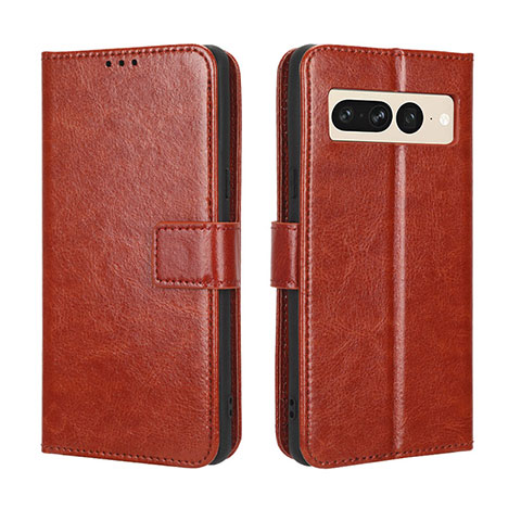 Funda de Cuero Cartera con Soporte Carcasa BY5 para Google Pixel 7 Pro 5G Marron