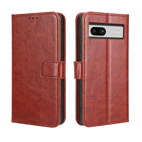 Funda de Cuero Cartera con Soporte Carcasa BY5 para Google Pixel 7a 5G Marron