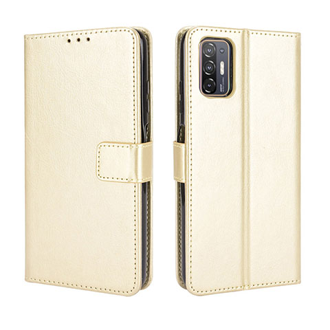 Funda de Cuero Cartera con Soporte Carcasa BY5 para HTC Desire 21 Pro 5G Oro