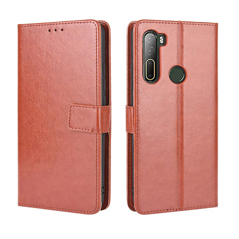 Funda de Cuero Cartera con Soporte Carcasa BY5 para HTC U20 5G Marron