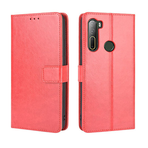 Funda de Cuero Cartera con Soporte Carcasa BY5 para HTC U20 5G Rojo