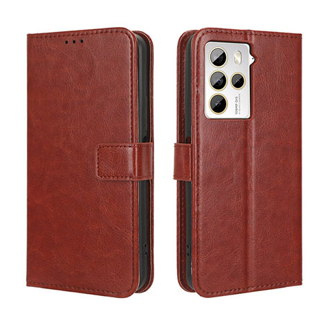 Funda de Cuero Cartera con Soporte Carcasa BY5 para HTC U23 5G Marron