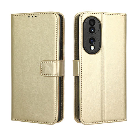 Funda de Cuero Cartera con Soporte Carcasa BY5 para Huawei Honor 70 5G Oro