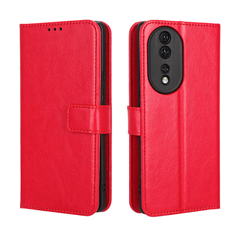 Funda de Cuero Cartera con Soporte Carcasa BY5 para Huawei Honor 80 5G Rojo