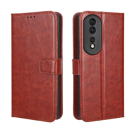 Funda de Cuero Cartera con Soporte Carcasa BY5 para Huawei Honor 80 Pro 5G Marron