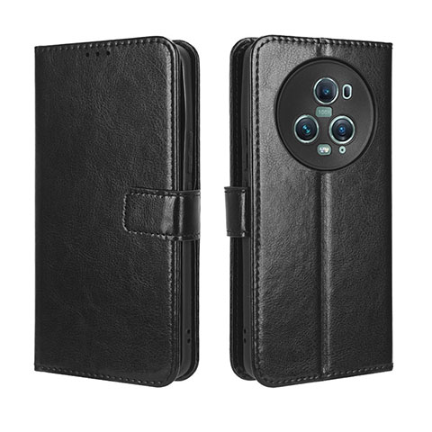 Funda de Cuero Cartera con Soporte Carcasa BY5 para Huawei Honor Magic5 Pro 5G Negro