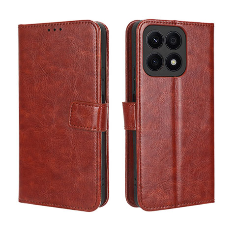 Funda de Cuero Cartera con Soporte Carcasa BY5 para Huawei Honor X8a 4G Marron