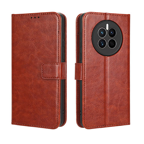 Funda de Cuero Cartera con Soporte Carcasa BY5 para Huawei Mate 50E Marron