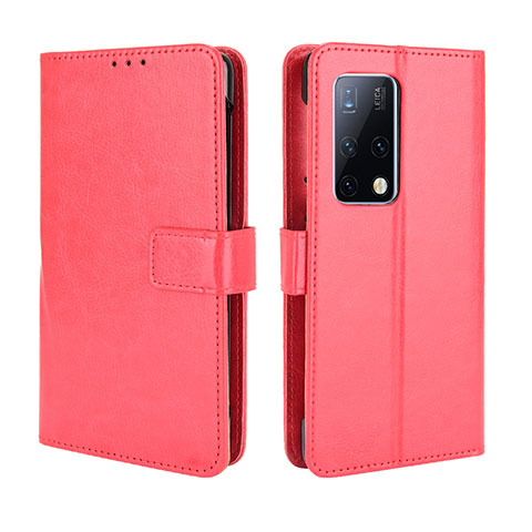 Funda de Cuero Cartera con Soporte Carcasa BY5 para Huawei Mate X2 Rojo