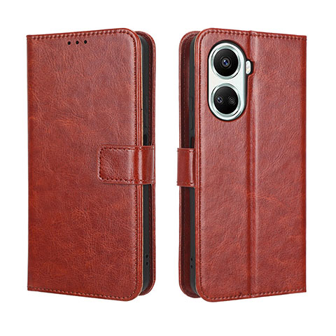 Funda de Cuero Cartera con Soporte Carcasa BY5 para Huawei Nova 10 SE Marron