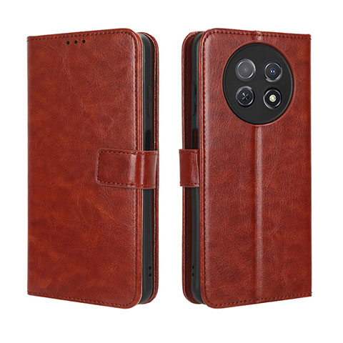 Funda de Cuero Cartera con Soporte Carcasa BY5 para Huawei Nova Y91 Marron