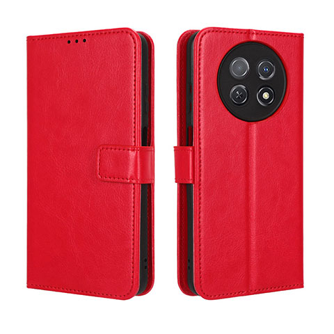 Funda de Cuero Cartera con Soporte Carcasa BY5 para Huawei Nova Y91 Rojo