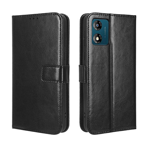 Funda de Cuero Cartera con Soporte Carcasa BY5 para Motorola Moto E13 Negro