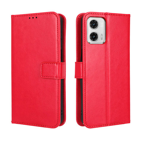 Funda de Cuero Cartera con Soporte Carcasa BY5 para Motorola Moto G 5G (2023) Rojo