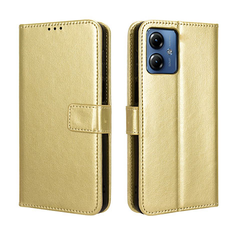 Funda de Cuero Cartera con Soporte Carcasa BY5 para Motorola Moto G14 Oro