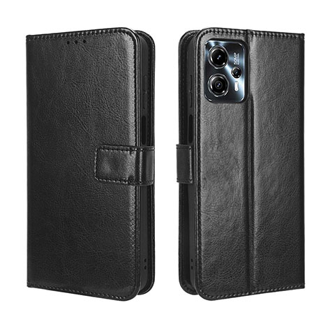 Funda de Cuero Cartera con Soporte Carcasa BY5 para Motorola Moto G23 Negro