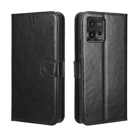 Funda de Cuero Cartera con Soporte Carcasa BY5 para Motorola Moto G72 Negro