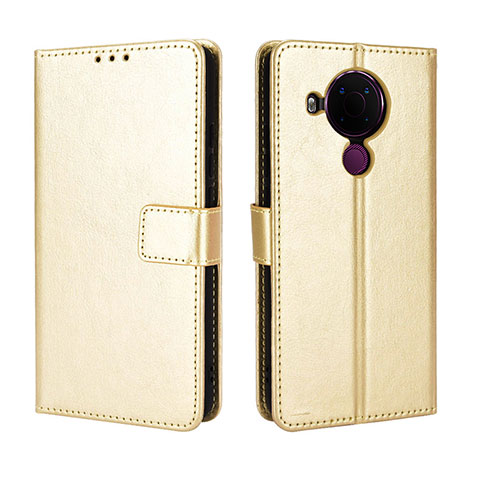 Funda de Cuero Cartera con Soporte Carcasa BY5 para Nokia 5.4 Oro