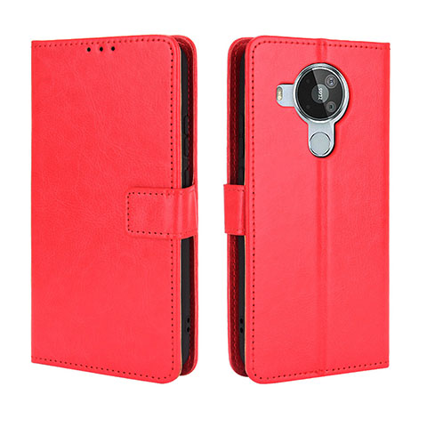 Funda de Cuero Cartera con Soporte Carcasa BY5 para Nokia 7.3 Rojo