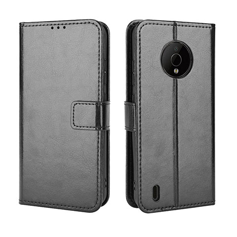 Funda de Cuero Cartera con Soporte Carcasa BY5 para Nokia C200 Negro