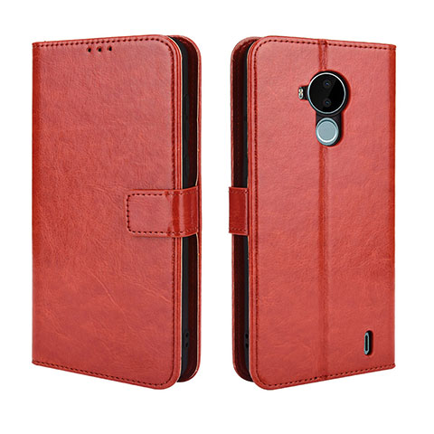 Funda de Cuero Cartera con Soporte Carcasa BY5 para Nokia C30 Marron