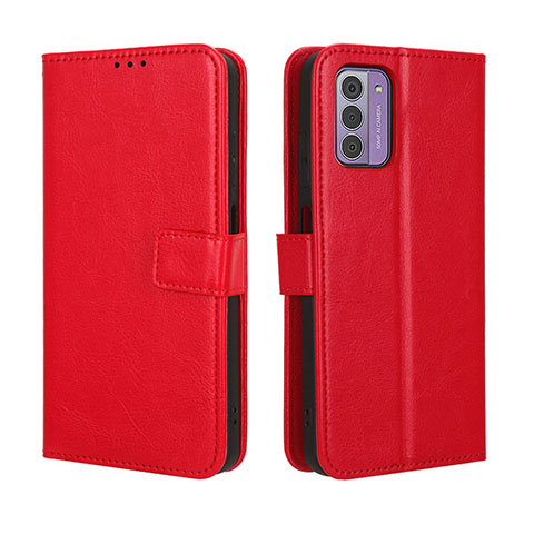 Funda de Cuero Cartera con Soporte Carcasa BY5 para Nokia C300 Rojo