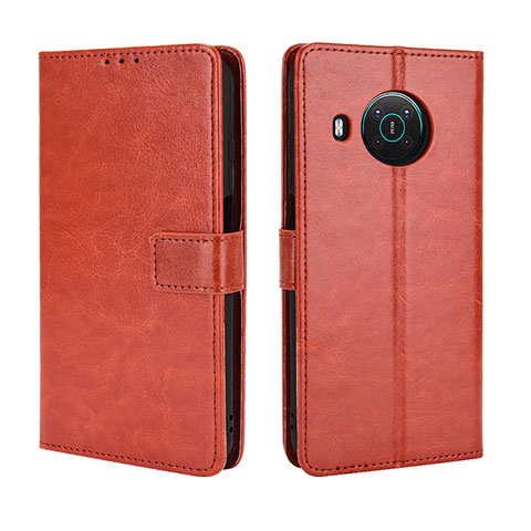 Funda de Cuero Cartera con Soporte Carcasa BY5 para Nokia X100 5G Marron