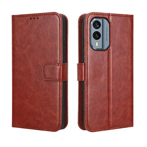 Funda de Cuero Cartera con Soporte Carcasa BY5 para Nokia X30 5G Marron