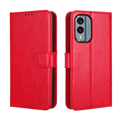 Funda de Cuero Cartera con Soporte Carcasa BY5 para Nokia X30 5G Rojo