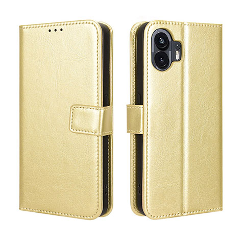 Funda de Cuero Cartera con Soporte Carcasa BY5 para Nothing Phone 2 Oro