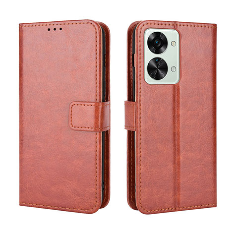 Funda de Cuero Cartera con Soporte Carcasa BY5 para OnePlus Nord 2T 5G Marron