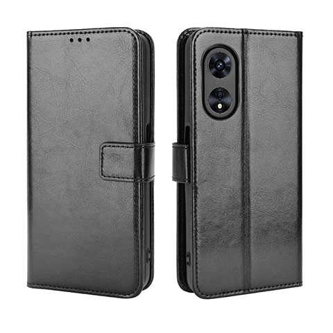 Funda de Cuero Cartera con Soporte Carcasa BY5 para Oppo A1 5G Negro