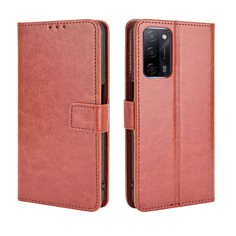 Funda de Cuero Cartera con Soporte Carcasa BY5 para Oppo A53s 5G Marron