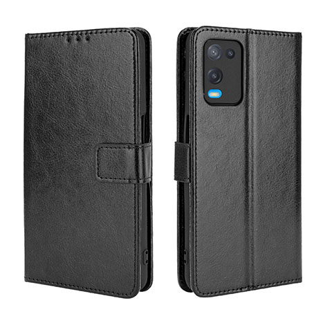 Funda de Cuero Cartera con Soporte Carcasa BY5 para Oppo A54 4G Negro