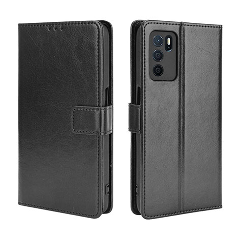 Funda de Cuero Cartera con Soporte Carcasa BY5 para Oppo A54s Negro