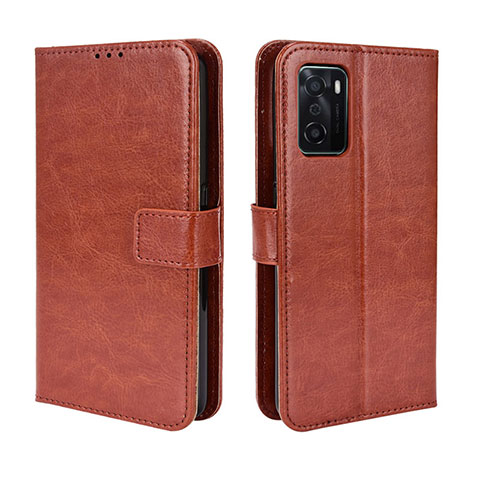 Funda de Cuero Cartera con Soporte Carcasa BY5 para Oppo A55S 5G Marron