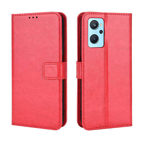 Funda de Cuero Cartera con Soporte Carcasa BY5 para Oppo A96 4G Rojo