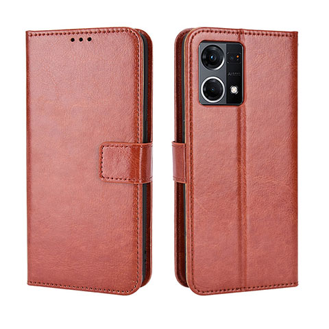 Funda de Cuero Cartera con Soporte Carcasa BY5 para Oppo F21s Pro 4G Marron