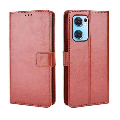 Funda de Cuero Cartera con Soporte Carcasa BY5 para Oppo Find X5 Lite 5G Marron